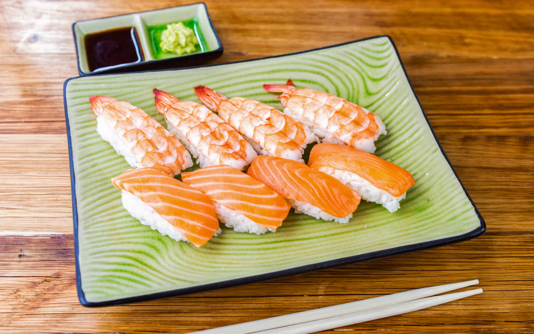 Salmon and Prawn Nigiri